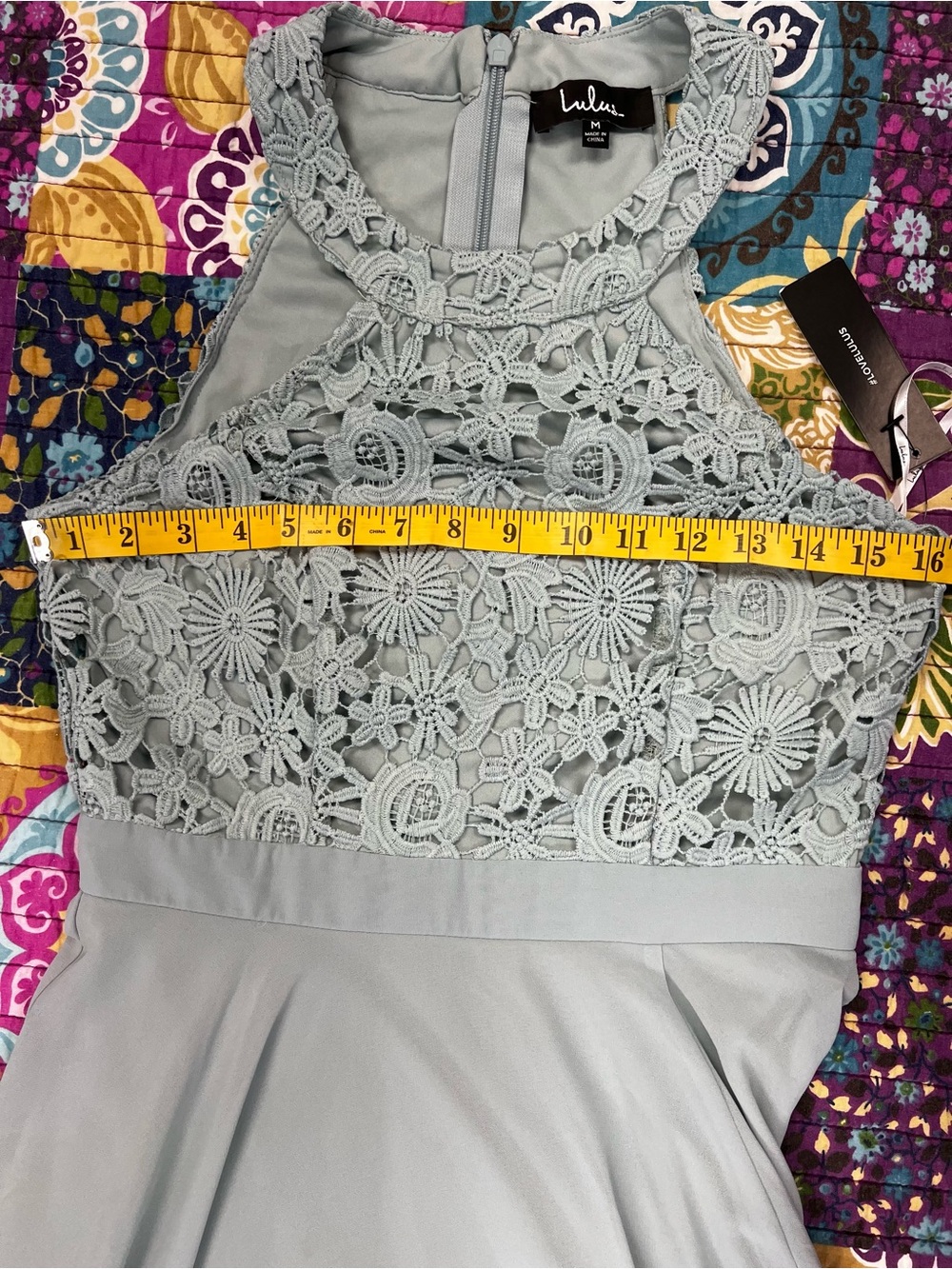 NWT Lulu's Sage Green Lace Halter Maxi Dress - Picture 6 of 14